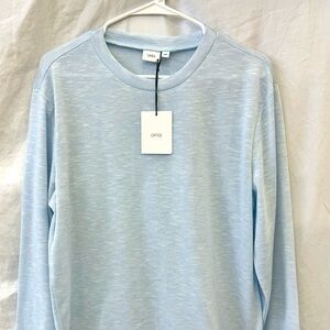 Onia Men’s Owen Sweatshirt Size Small Garment Dye French Terry Crewneck Blue NWT